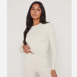 Another Version Second Skin Long Sleeve Tee in Bone